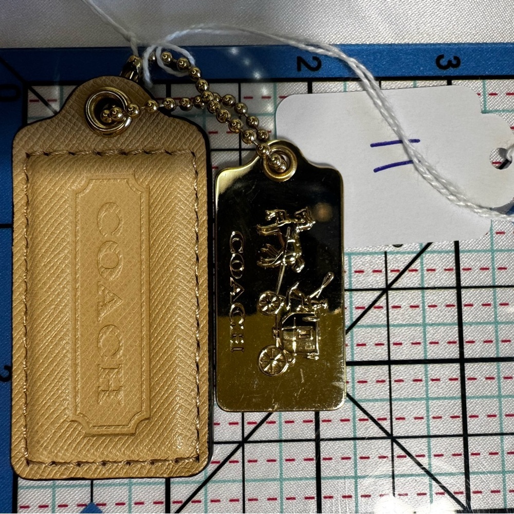 Coach Gold and Tan Hangtags
